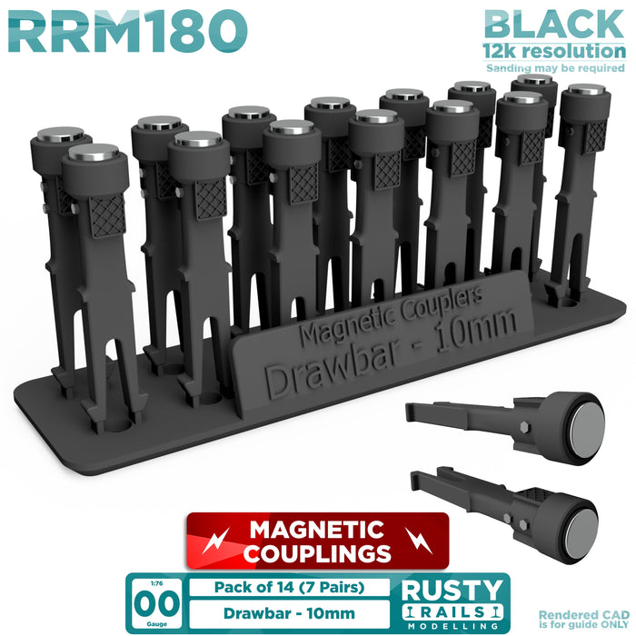 Rusty Rails 'OO' gauge 10mm Magnetic Drawbar Coupling