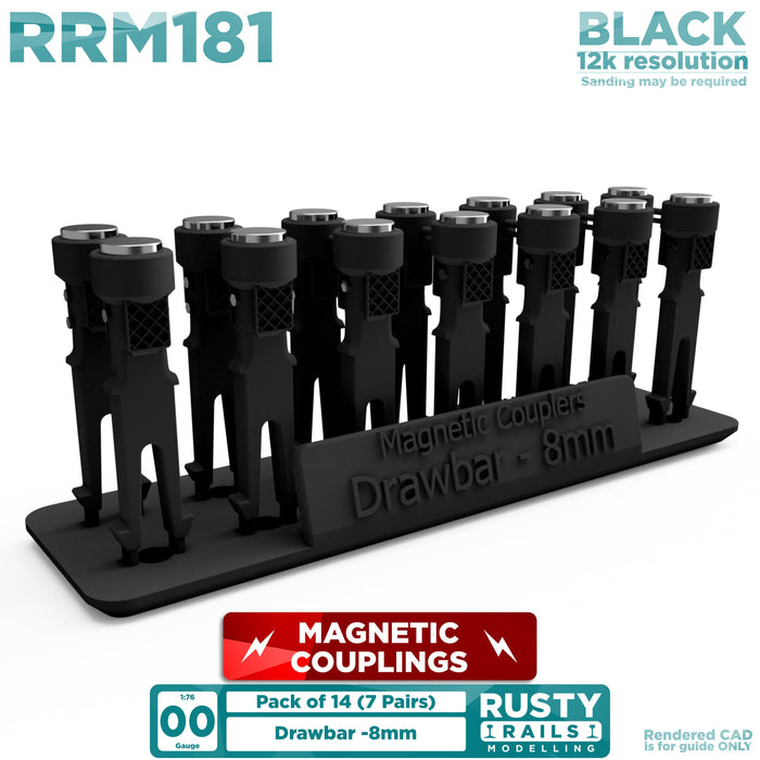 Rusty Rails 'OO' gauge 8mm Magnetic Drawbar Coupling