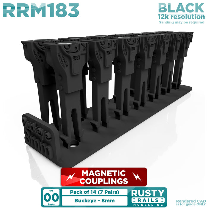 Rusty Rails OO gauge 8mm Buckeye Magnetic Couplings