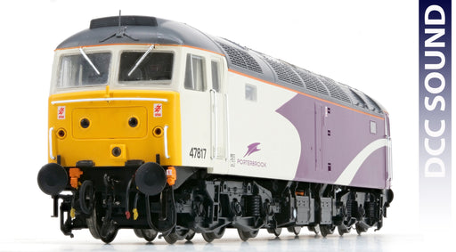 Exclusive Heljan OO gauge Class 47 47817 in Porterbrook purple and white