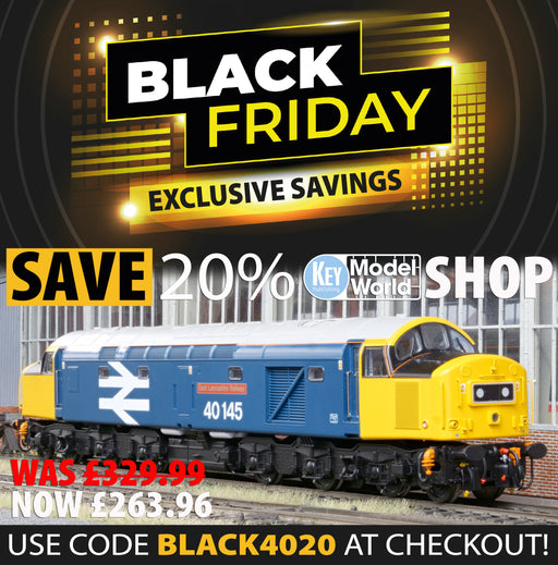 BLACK FRIDAY DEAL! Save 20% on our exclusive model of Class 40 40145 for OO gauge with DCC sound. Offer ends November 30 2024, 11:59pm.