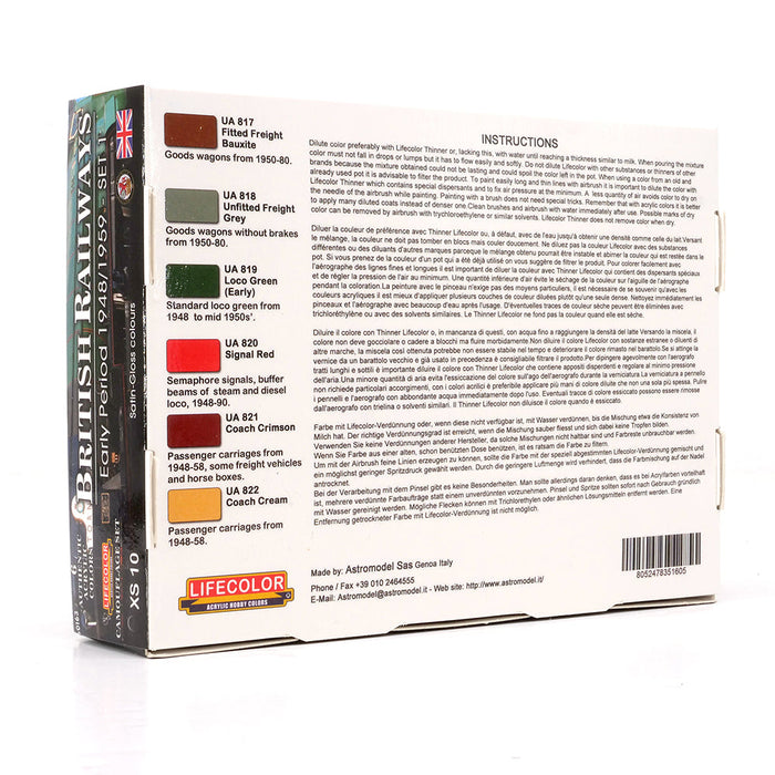 LifeColour British Railway Early Period Paint Set 1