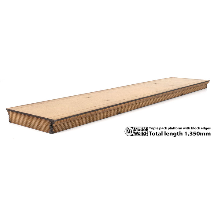 PJM OO Gauge Triple Platform Pack With Block Edges