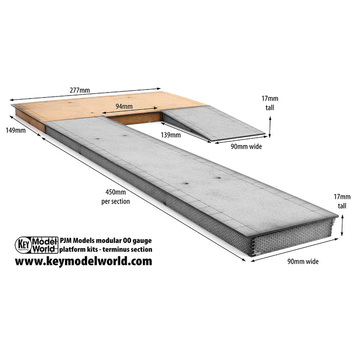 PJM OO Gauge Terminus Platform With Block Edges