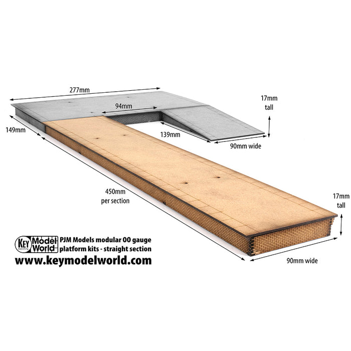 PJM OO Gauge Triple Platform Pack With Brick Edges