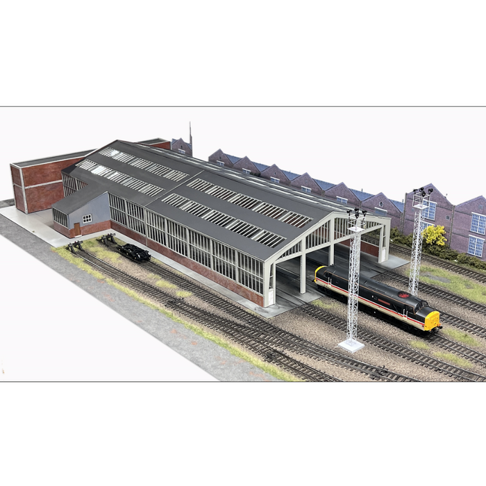 PJM Models laser-cut four-road diesel depot and office kit-B