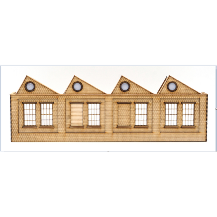 Four-bay low relief warehouse laser-cut kit