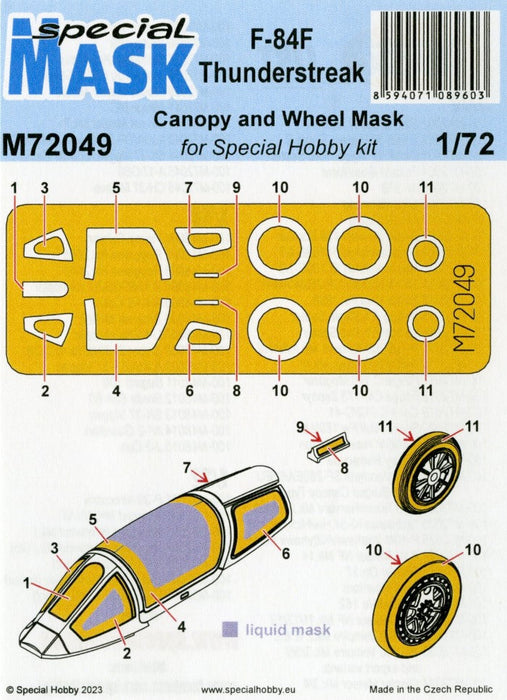 Special Hobby F-84F 1/72 Scale Kit and Masks