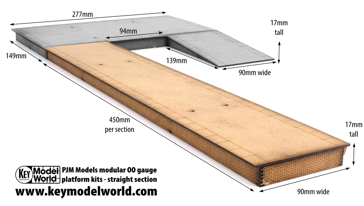 PJM OO Gauge Single Platform Pack With Block Edges