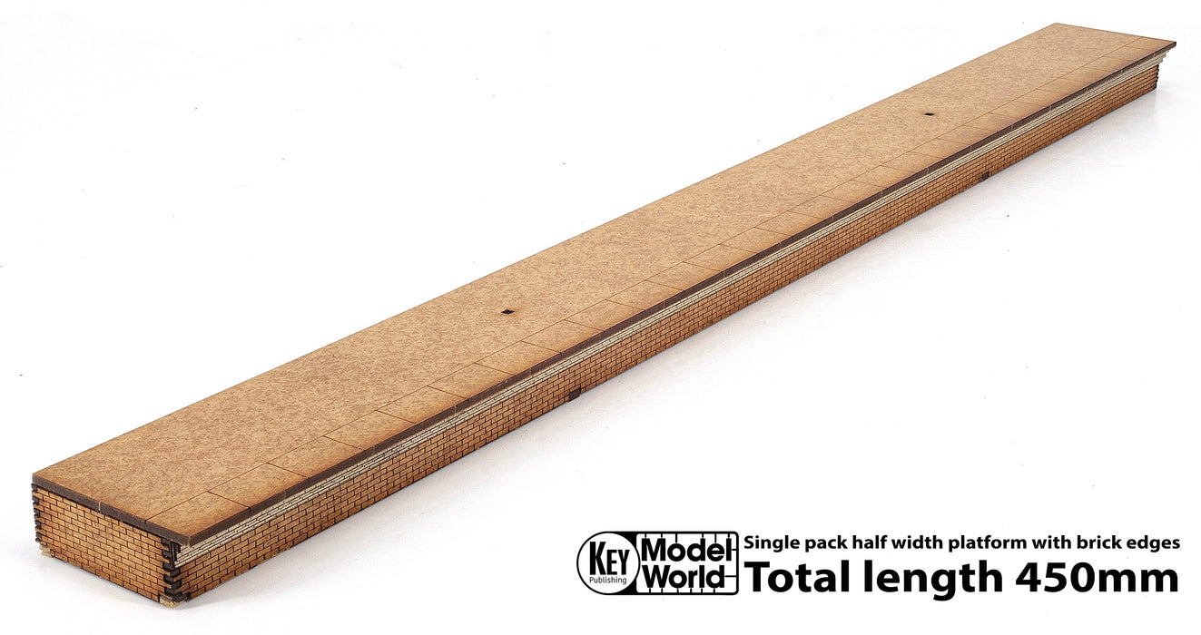 PJM Models OO gauge half width laser-cut platform kits with brick edging
