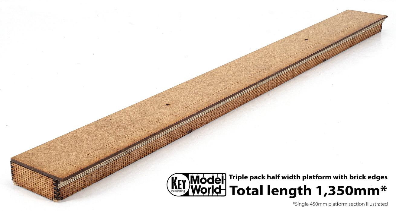 PJM Models OO gauge half width laser-cut platform kits with brick edges