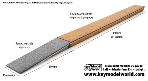  PJM Models OO gauge half width laser-cut platform kits with brick edges