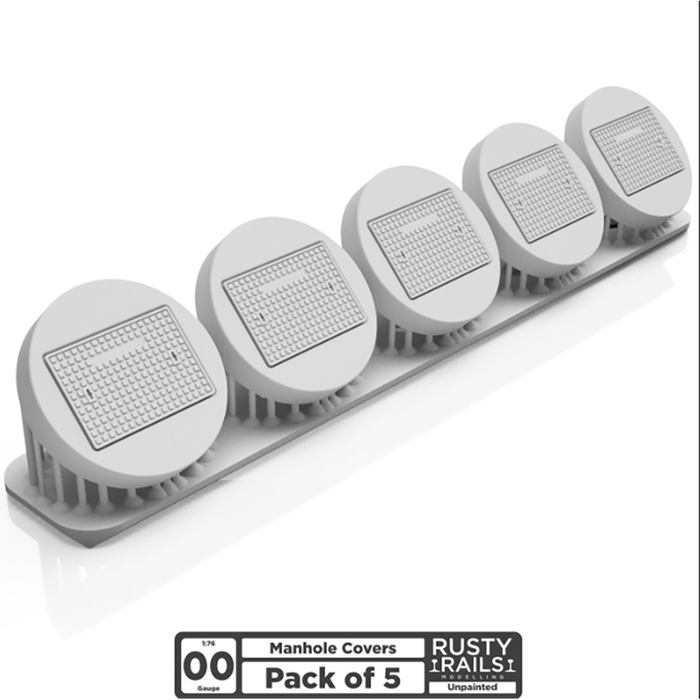 Rusty Rails OO Gauge Manhole Covers 5 pack