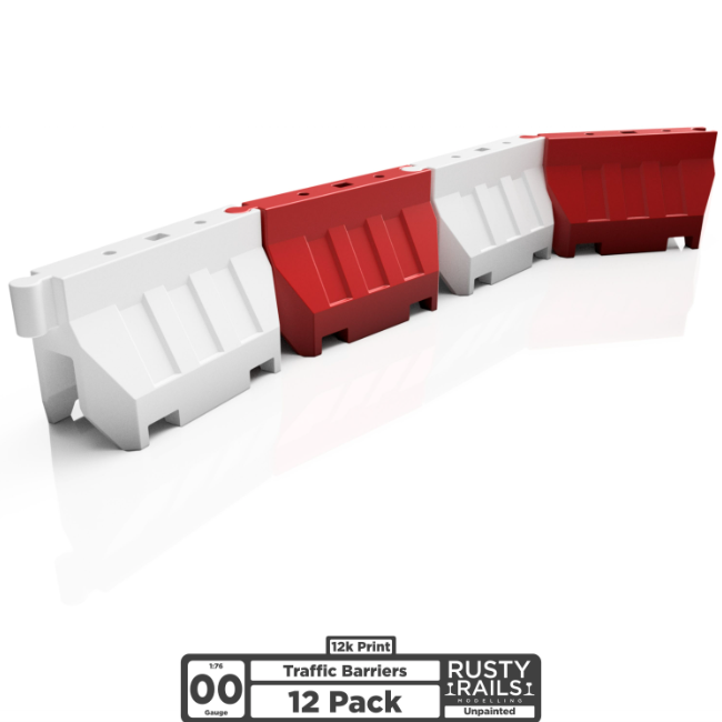 Rusty Rails OO Gauge Traffic/Road Barriers 12 pack