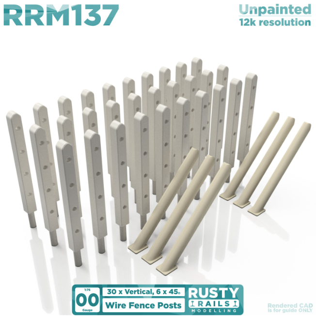 Rusty Rails OO Gauge Wire Fence Poles