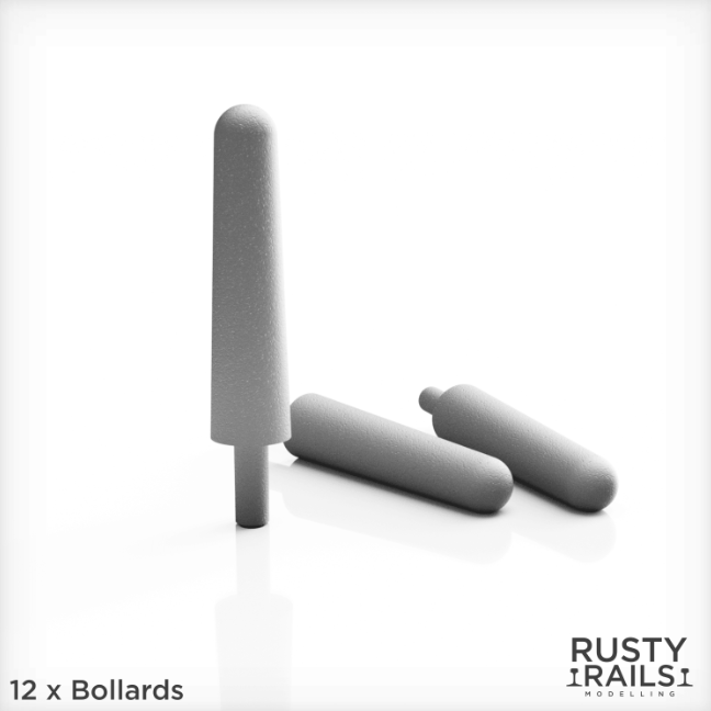 Rusty Rails OO Gauge Bollards 12 pack