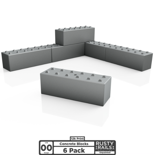 Rusty Rails OO Gauge Concrete Blocks 6 pack