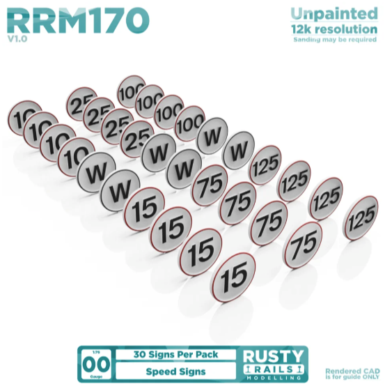 Rusty Rails OO Gauge Speed Signs