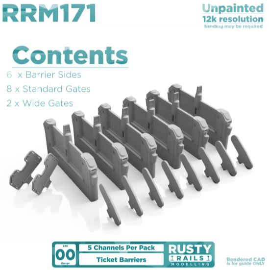 Rusty Rails Modelling 'OO' gauge 3D printed ticket barriers