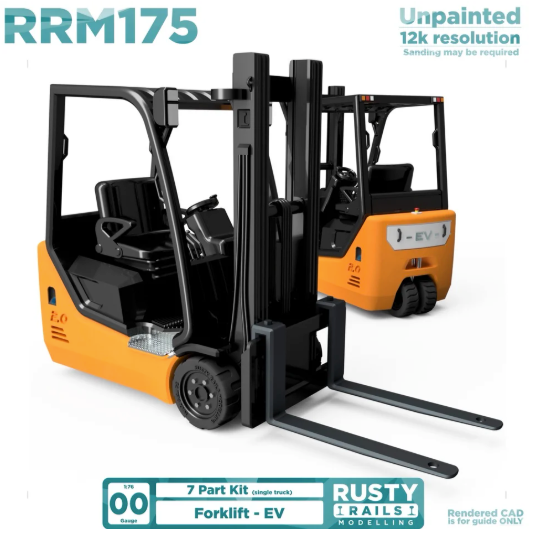 Rusty Rails Modelling 'OO' gauge 3D printed Forklift EV