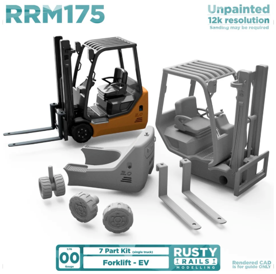 Rusty Rails Modelling 'OO' gauge 3D printed Forklift EV