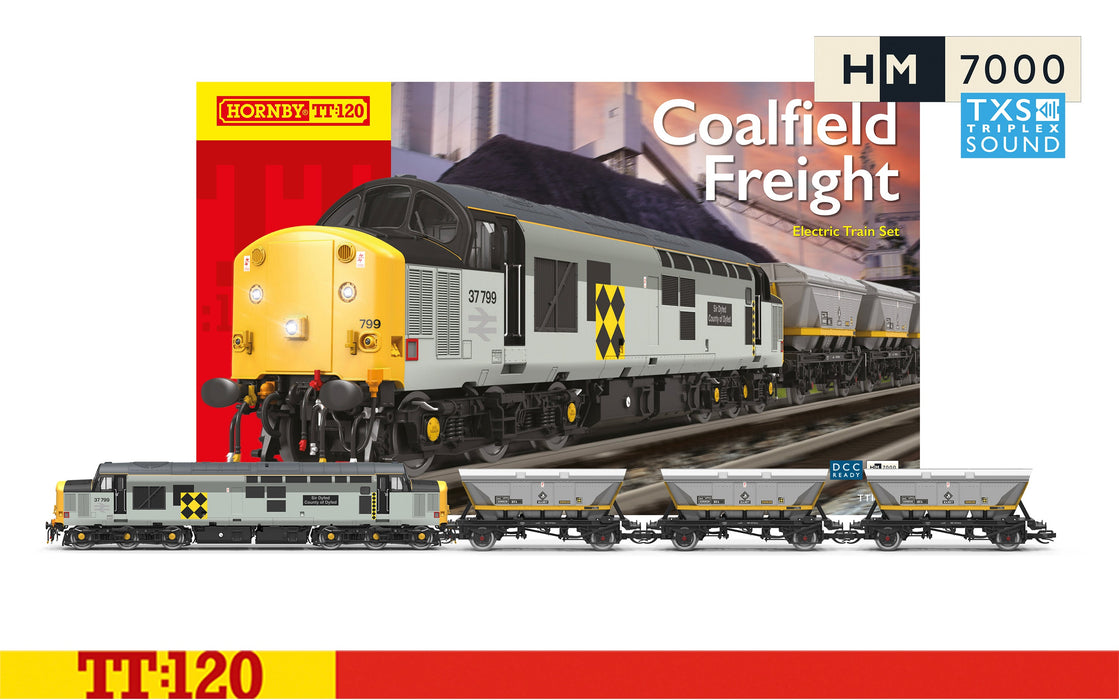 Hornby TT:120 scale Coalfield Freight Train Set DCC sound