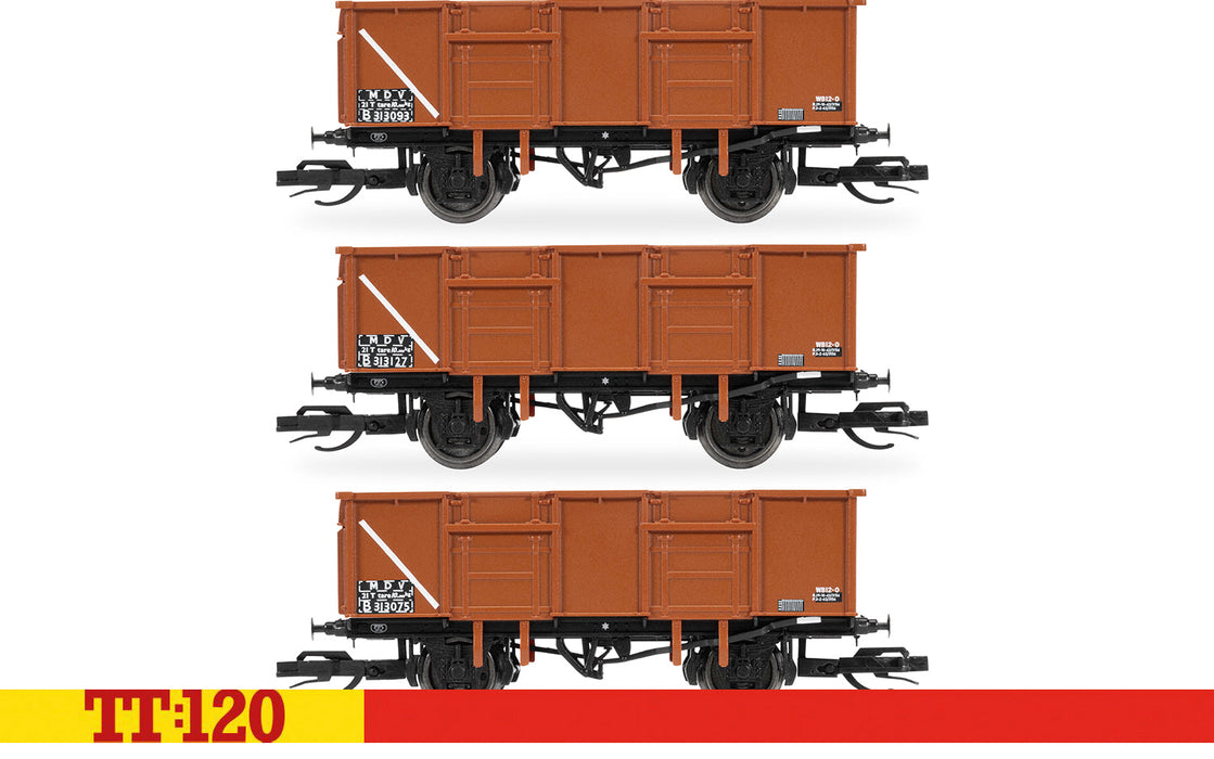 Hornby TT:120 BR 21ton mineral wagon triple pack