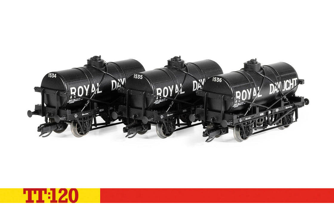 Hornby TT:120 Royal Daylight 12ton tank wagon triple pack